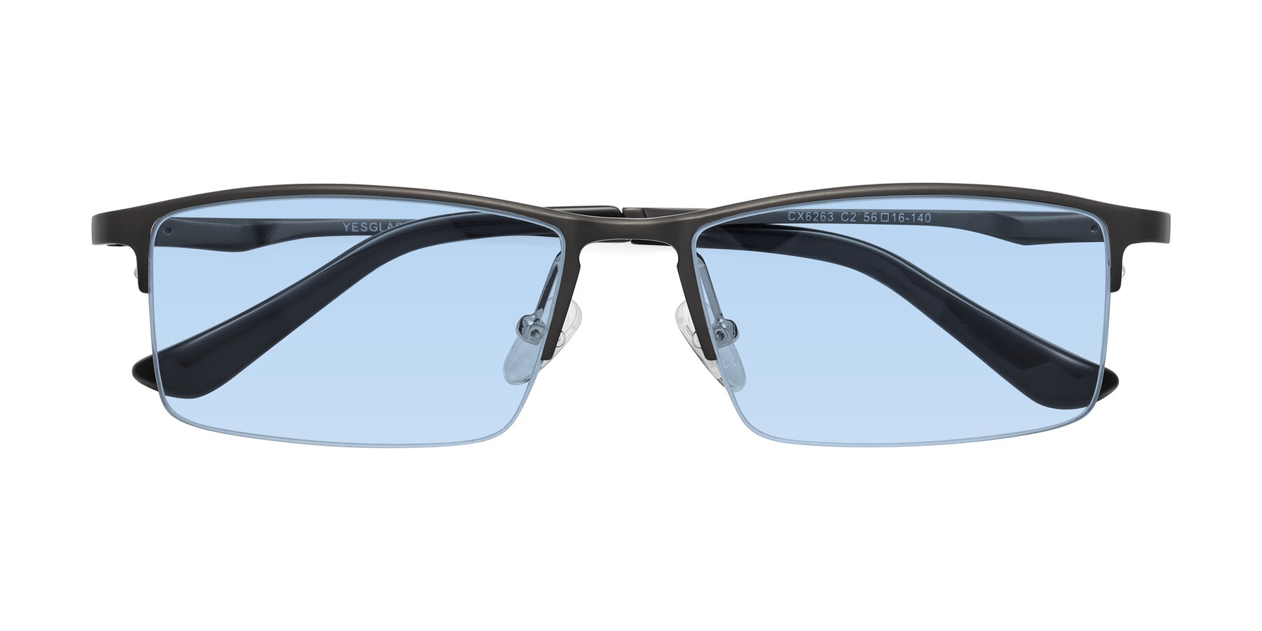 Folded Front of CX6263 in Gunmetal with Light Blue Tinted Lenses