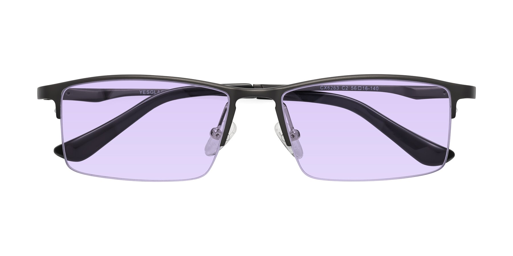 Folded Front of CX6263 in Gunmetal with Light Purple Tinted Lenses