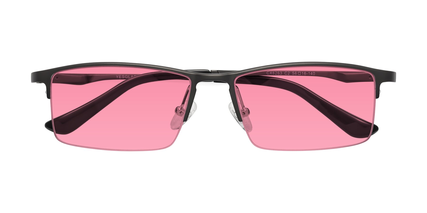 Folded Front of CX6263 in Gunmetal with Pink Tinted Lenses