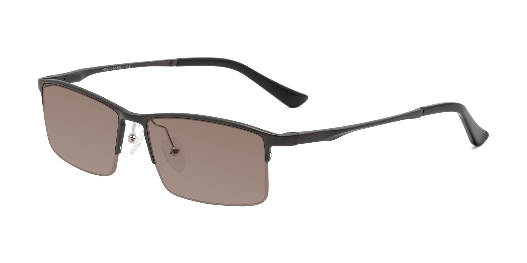 Angle of CX6263 in Gunmetal with Medium Brown Tinted Lenses