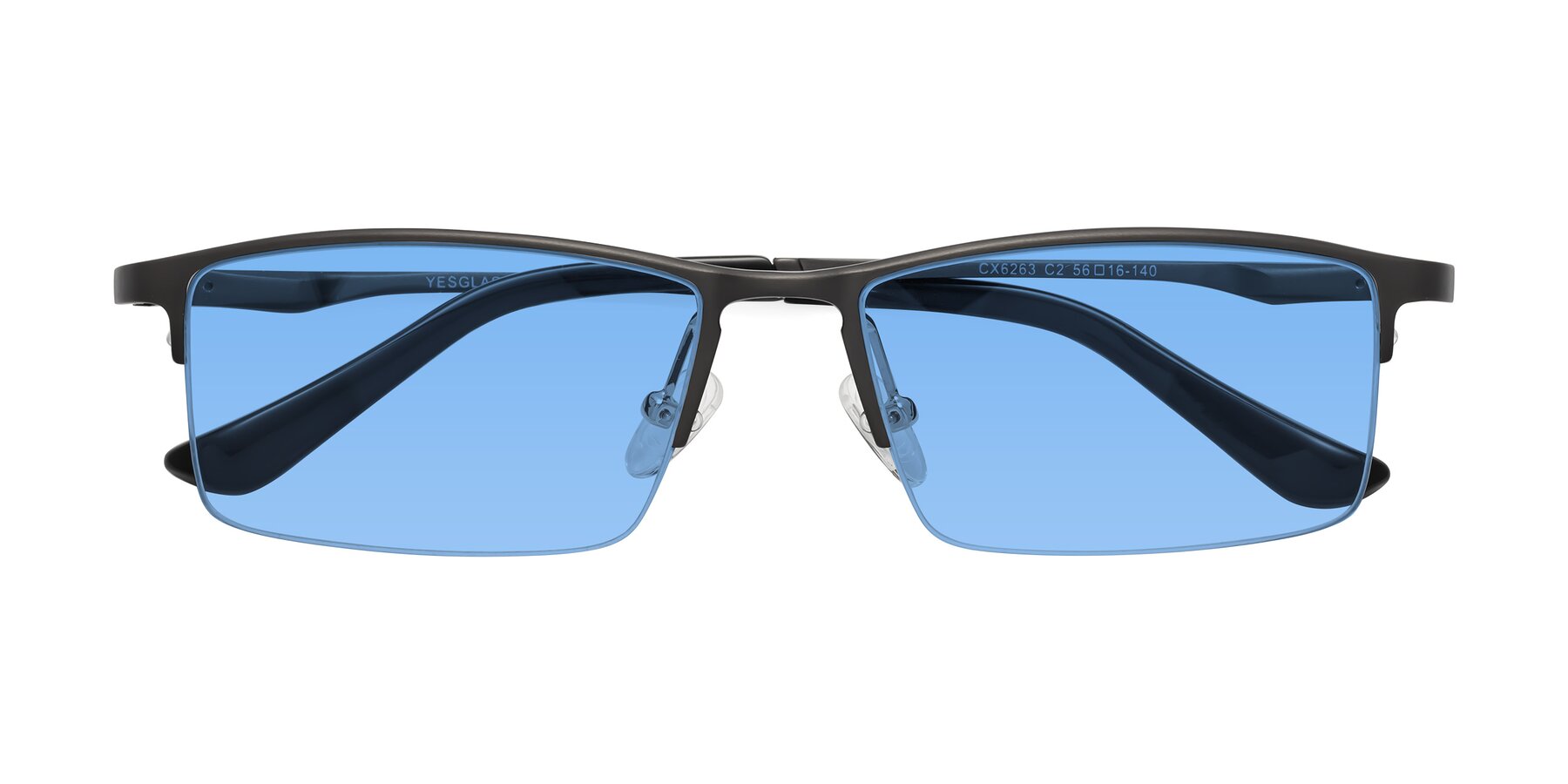 Folded Front of CX6263 in Gunmetal with Medium Blue Tinted Lenses