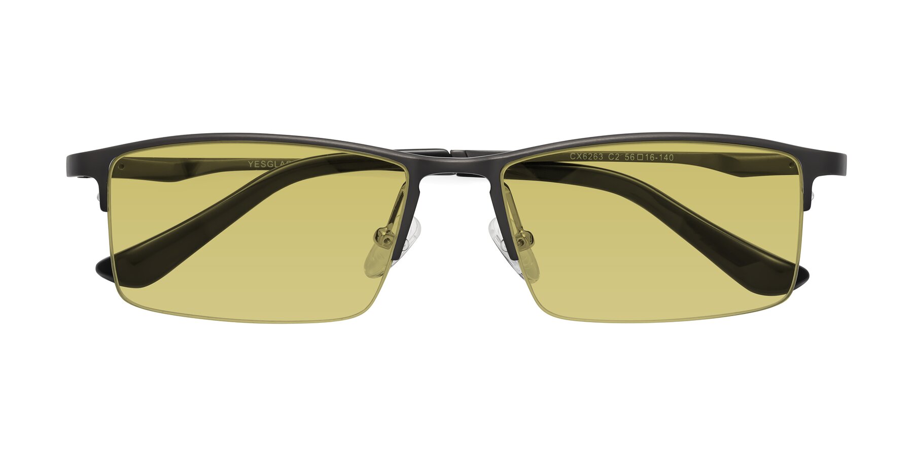 Folded Front of CX6263 in Gunmetal with Medium Champagne Tinted Lenses