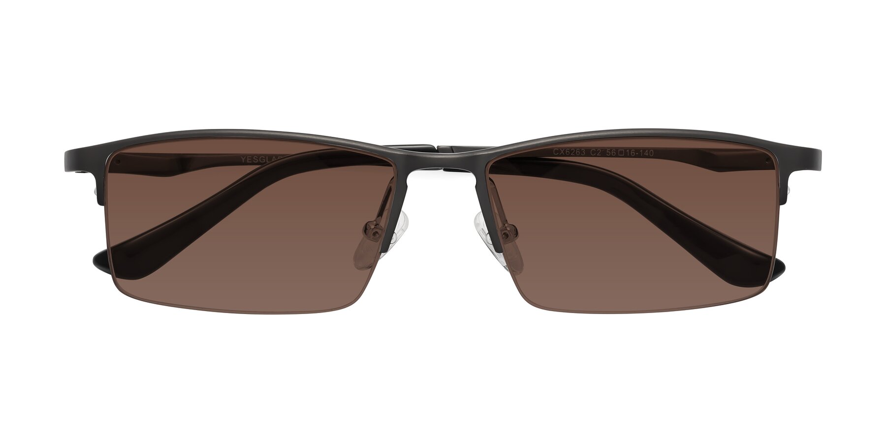 Folded Front of CX6263 in Gunmetal with Brown Tinted Lenses