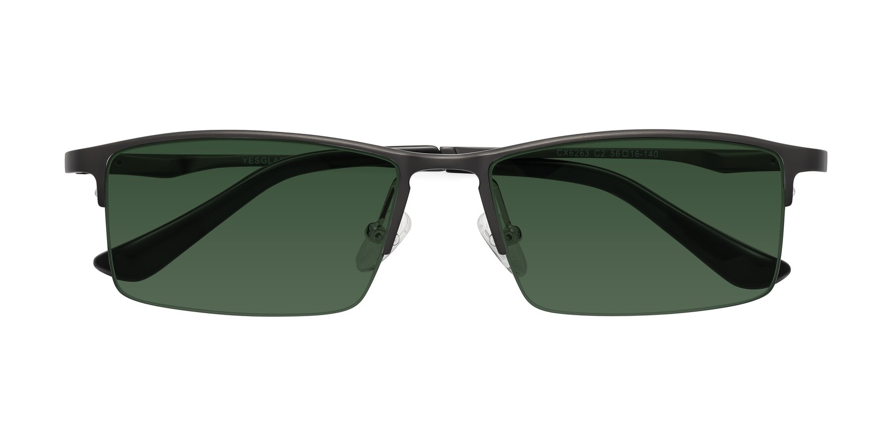Folded Front of CX6263 in Gunmetal with Green Tinted Lenses