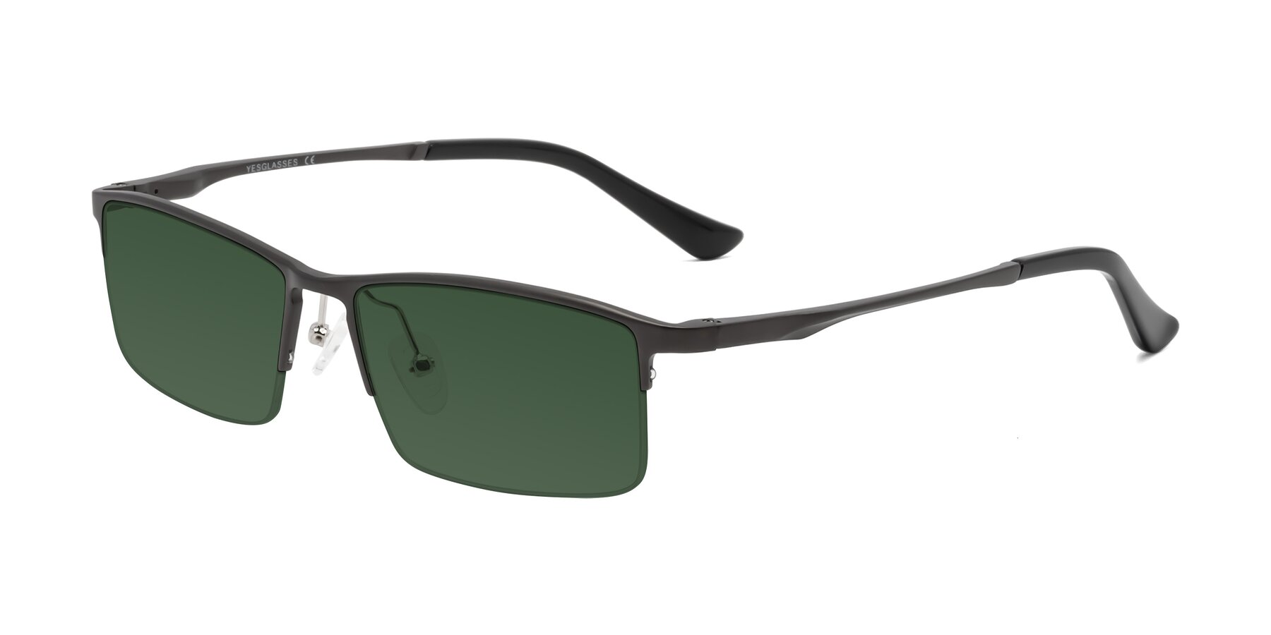 Angle of CX6263 in Gunmetal with Green Tinted Lenses