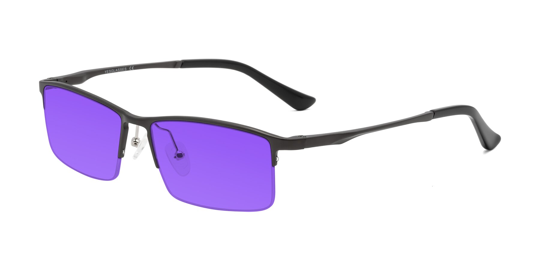 Angle of CX6263 in Gunmetal with Purple Tinted Lenses