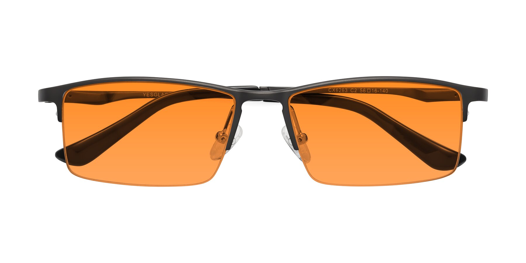 Folded Front of CX6263 in Gunmetal with Orange Tinted Lenses