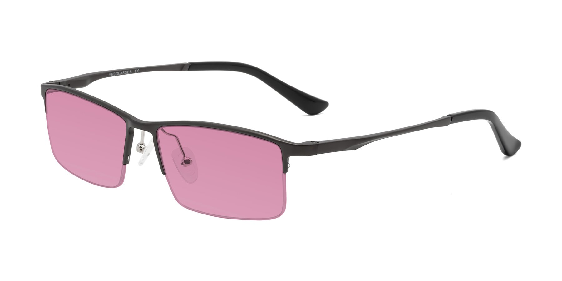 Angle of CX6263 in Gunmetal with Medium Wine Tinted Lenses