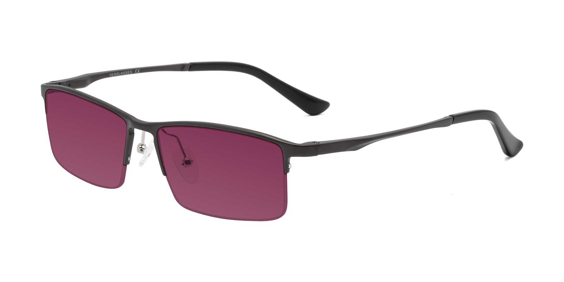 Angle of CX6263 in Gunmetal with Wine Tinted Lenses