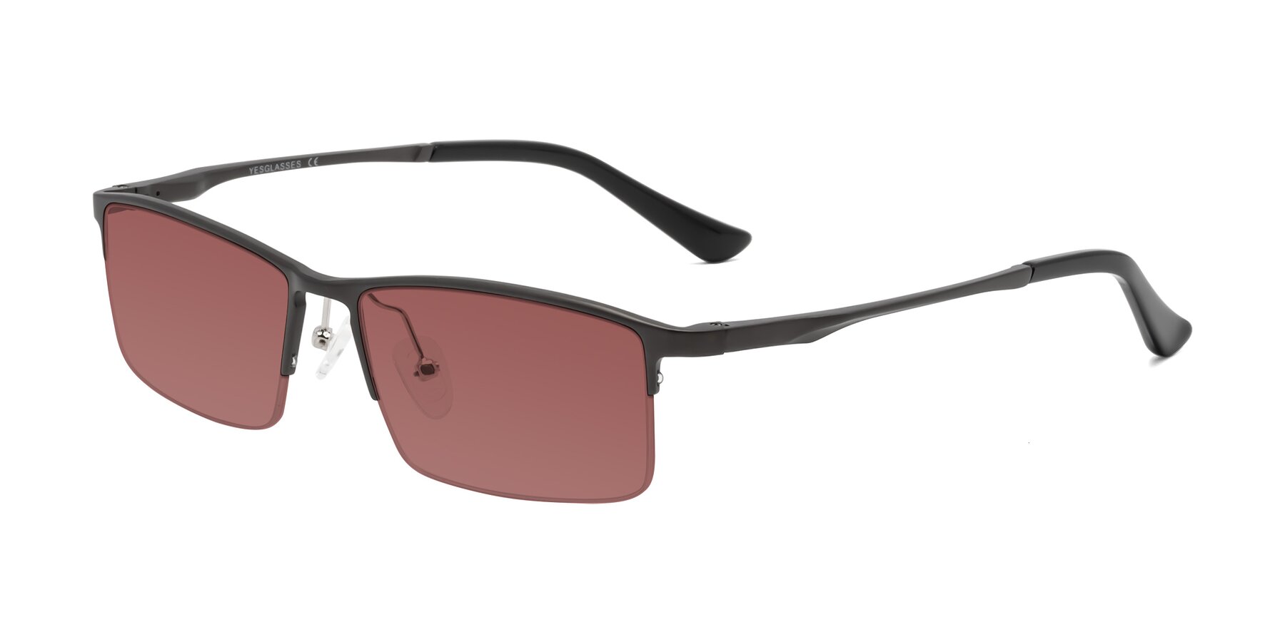 Angle of CX6263 in Gunmetal with Garnet Tinted Lenses