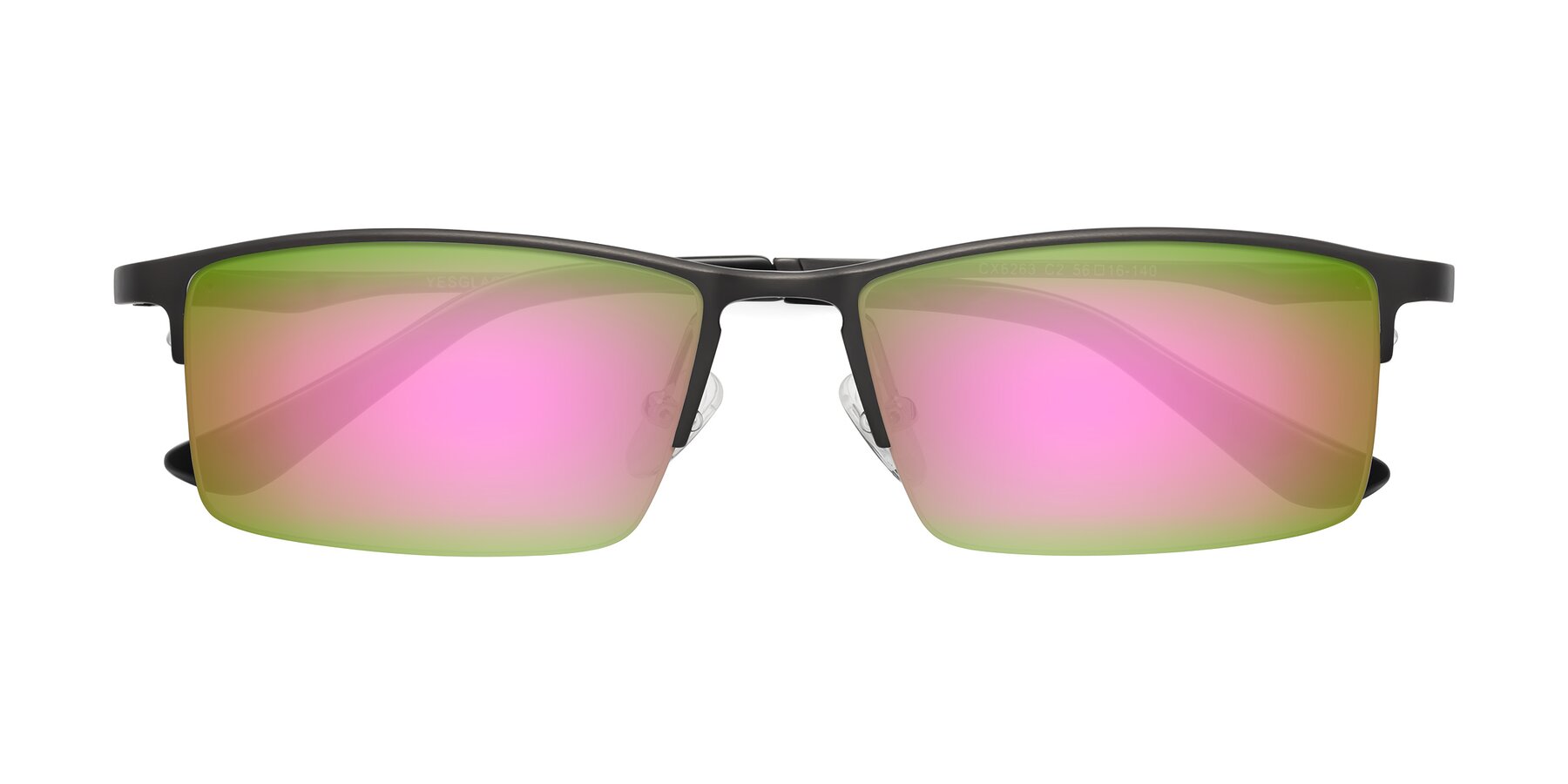 Folded Front of CX6263 in Gunmetal with Pink Mirrored Lenses