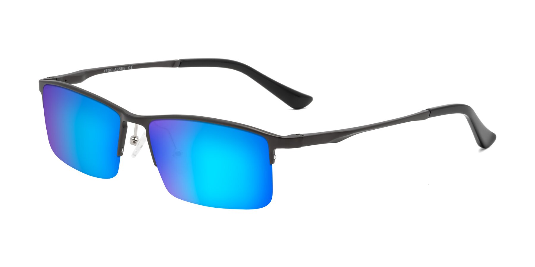 Angle of CX6263 in Gunmetal with Blue Mirrored Lenses