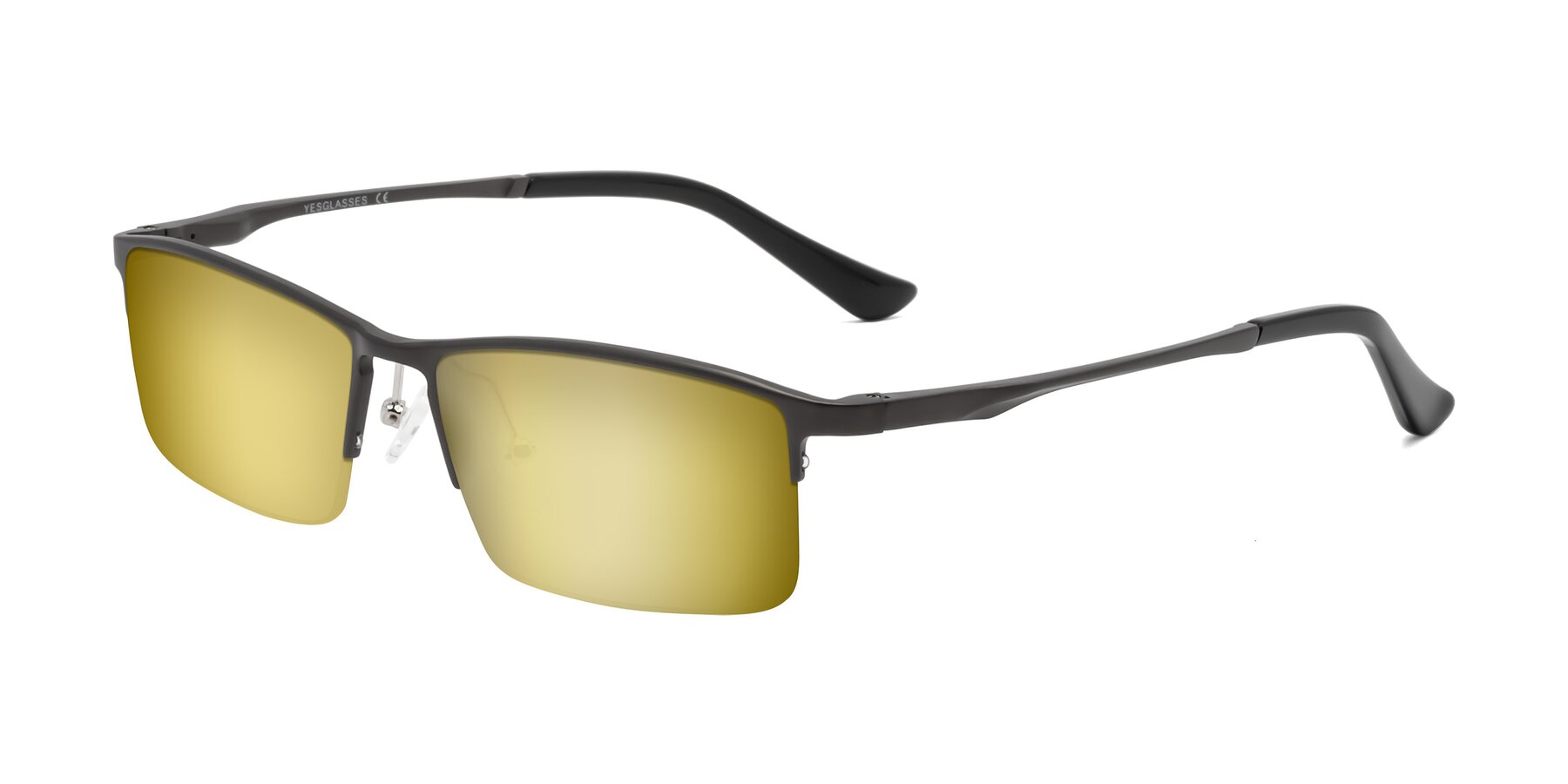 Angle of CX6263 in Gunmetal with Gold Mirrored Lenses
