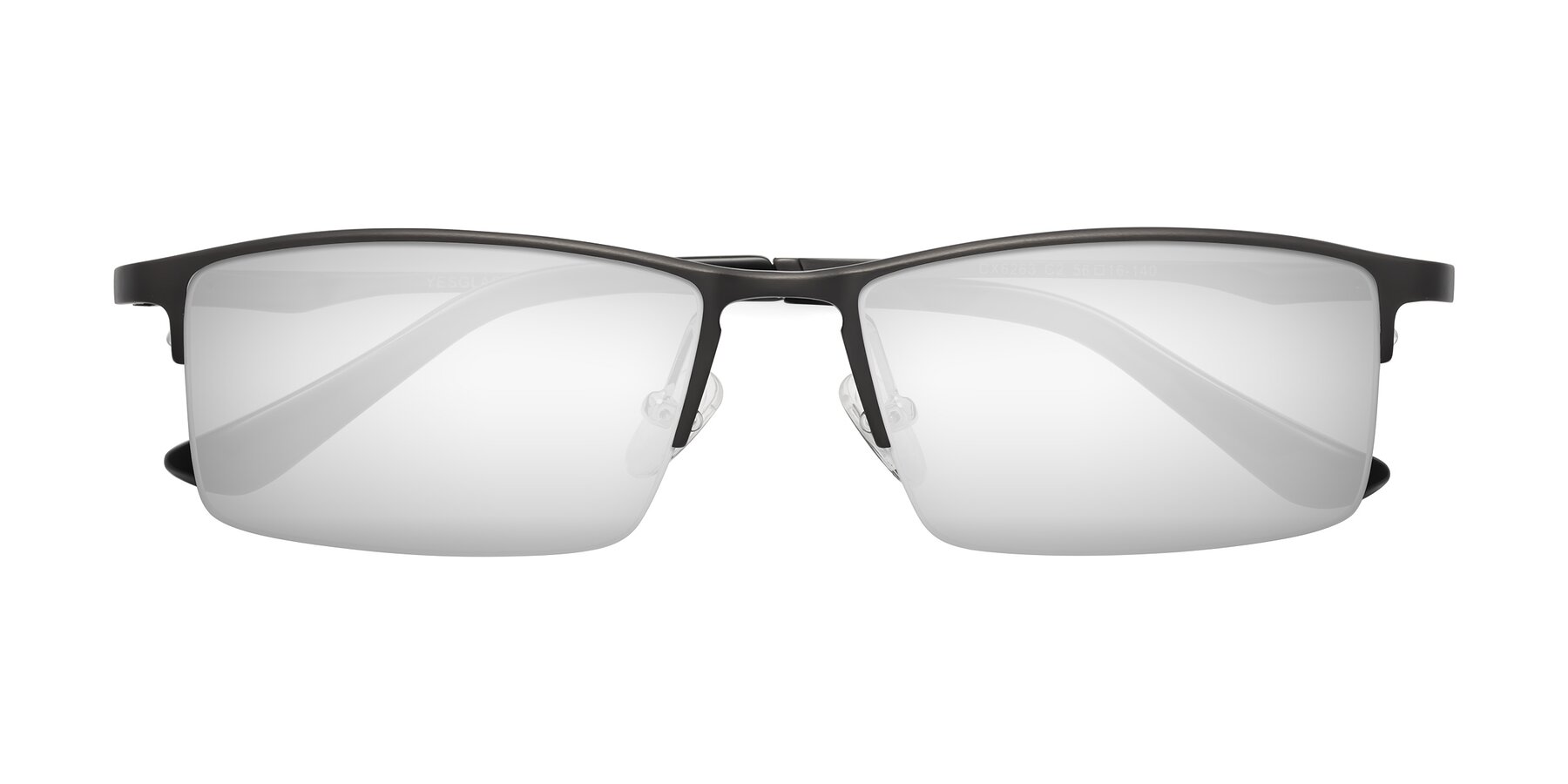 Folded Front of CX6263 in Gunmetal with Silver Mirrored Lenses