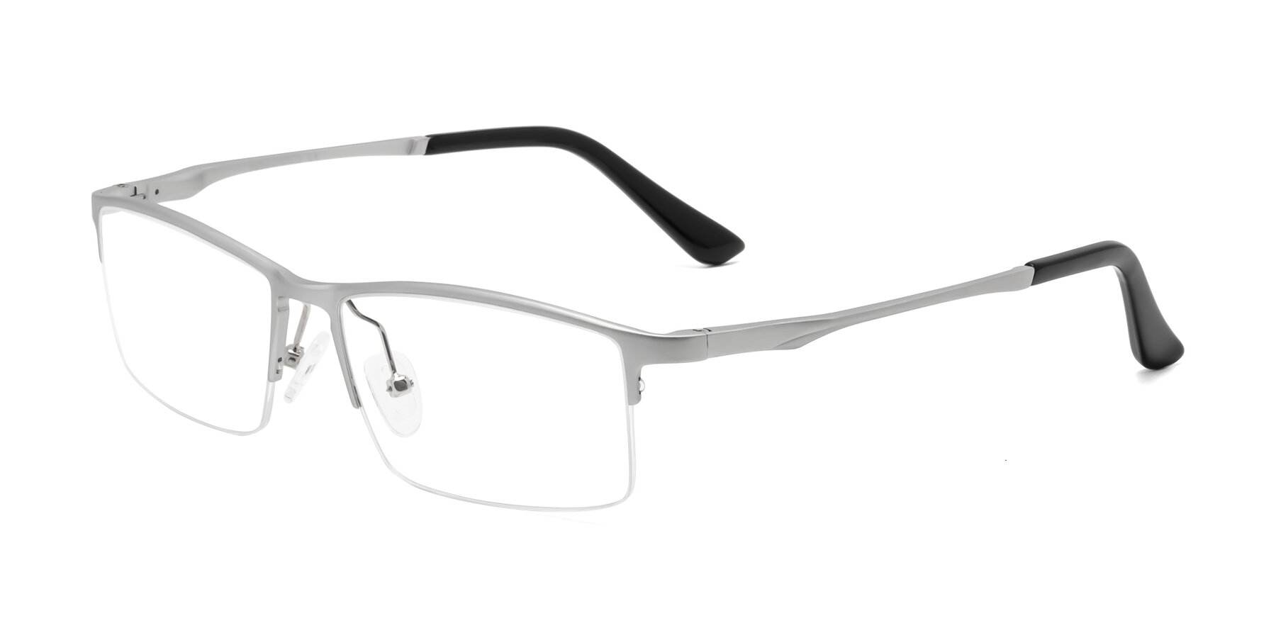 Angle of CX6263 in Silver with Clear Blue Light Blocking Lenses