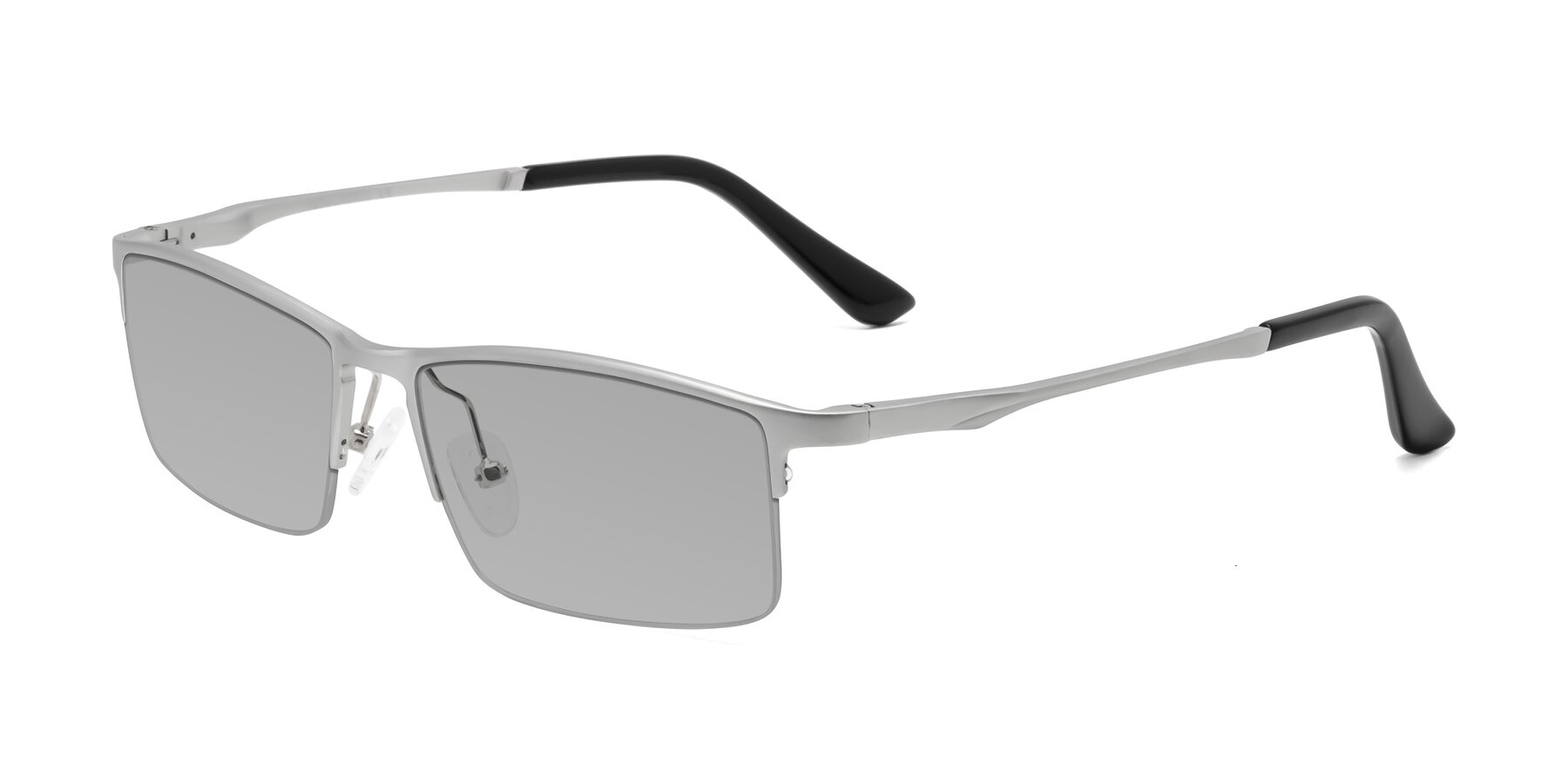 Angle of CX6263 in Silver with Light Gray Tinted Lenses