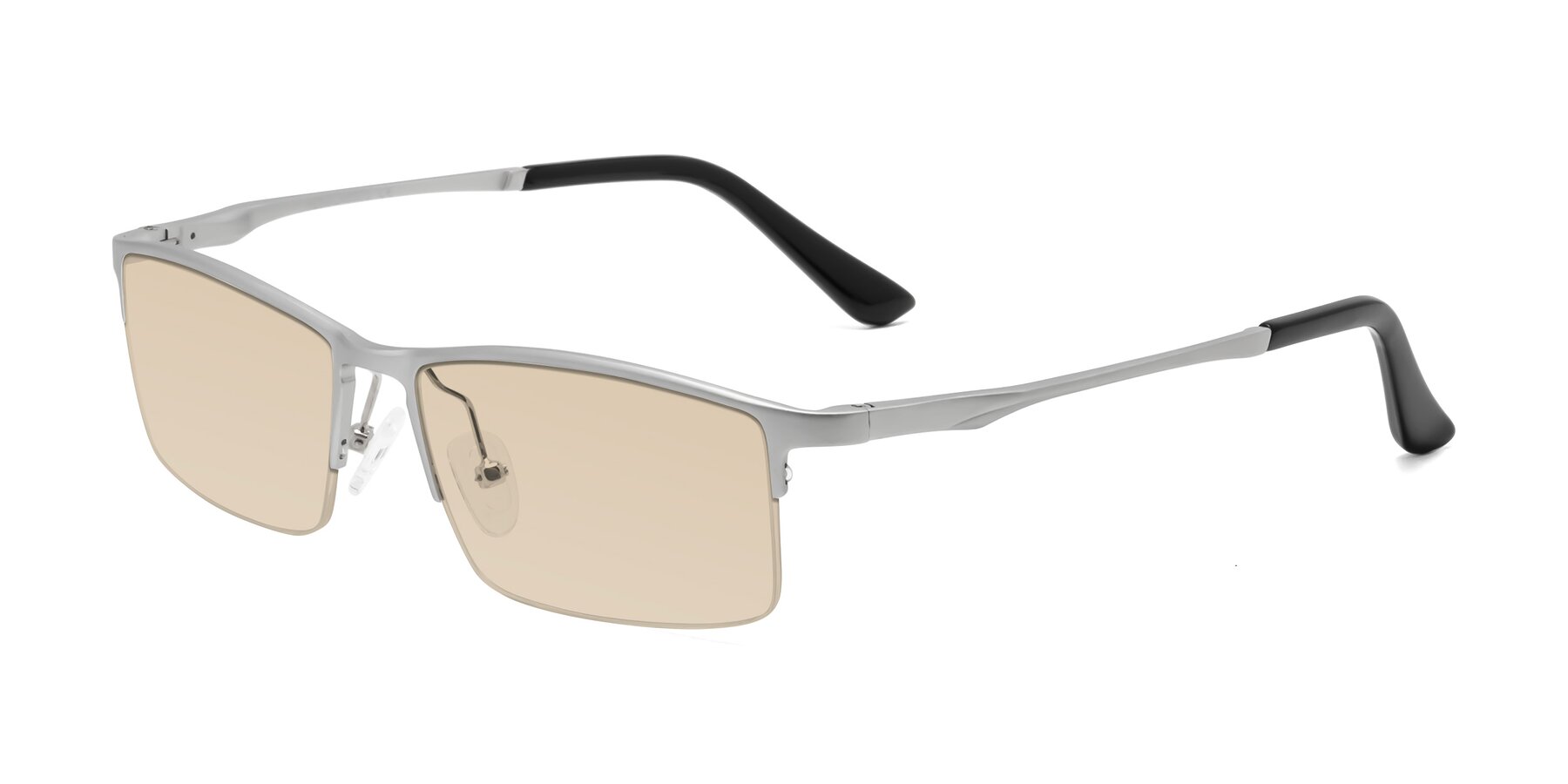 Angle of CX6263 in Silver with Light Brown Tinted Lenses