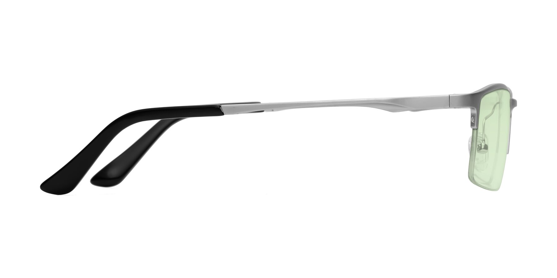 Side of CX6263 in Silver with Light Green Tinted Lenses