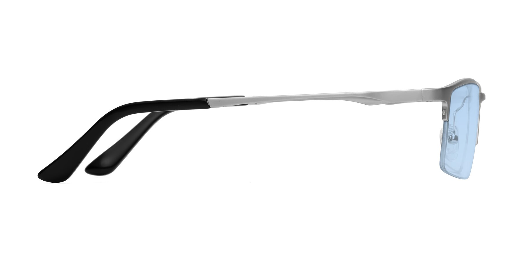 Side of CX6263 in Silver with Light Blue Tinted Lenses