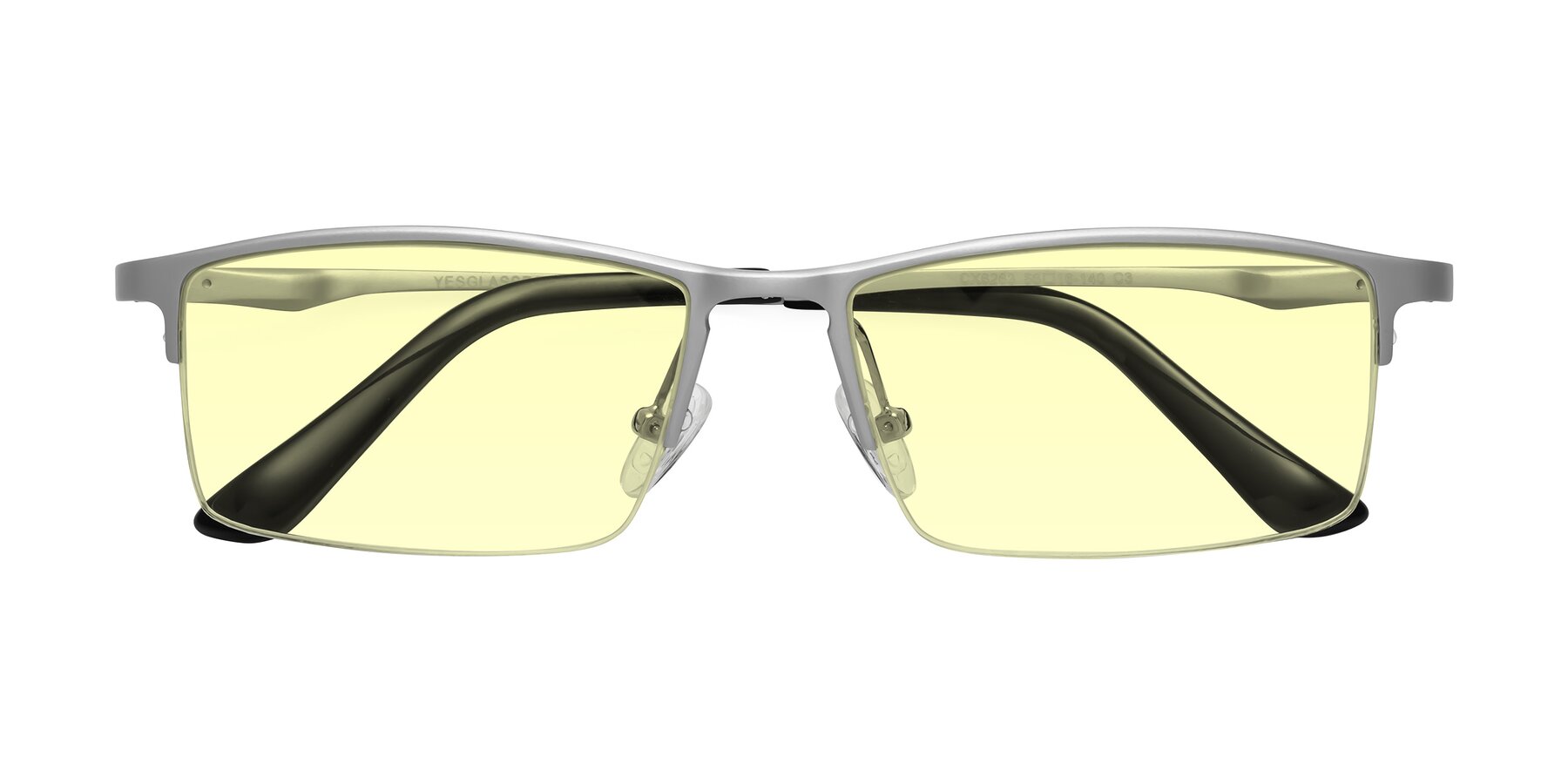 Folded Front of CX6263 in Silver with Light Yellow Tinted Lenses