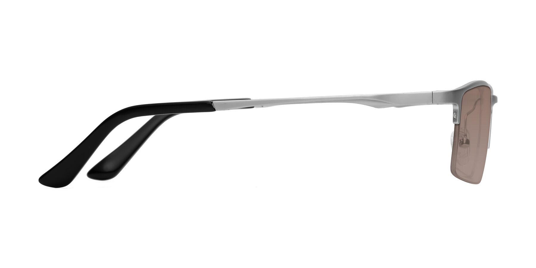 Side of CX6263 in Silver with Medium Brown Tinted Lenses
