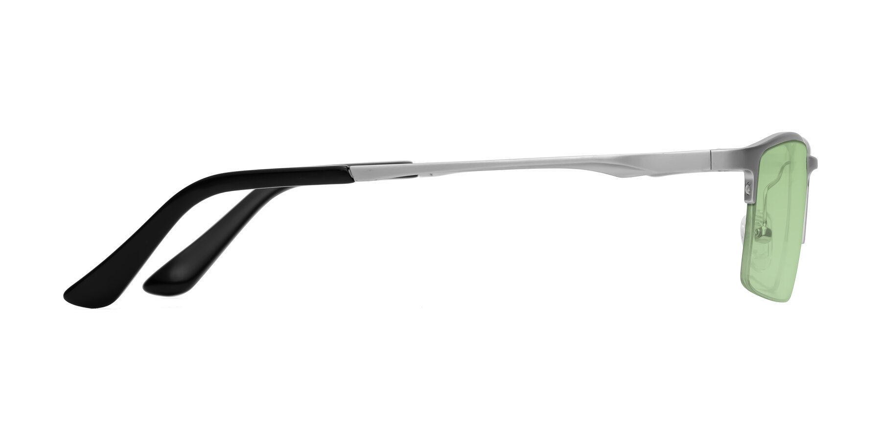 Side of CX6263 in Silver with Medium Green Tinted Lenses