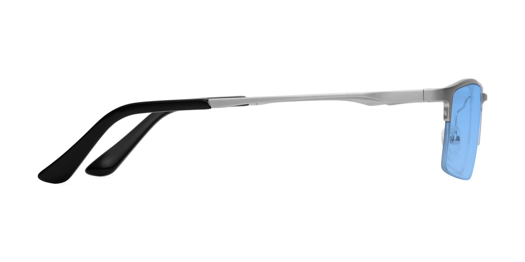 Side of CX6263 in Silver with Medium Blue Tinted Lenses