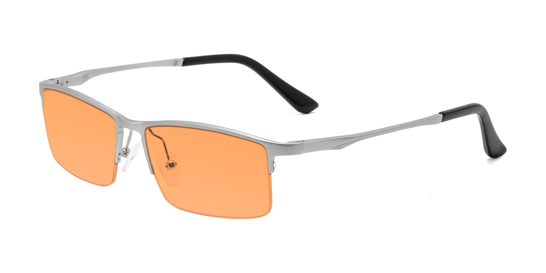 Angle of CX6263 in Silver with Medium Orange Tinted Lenses