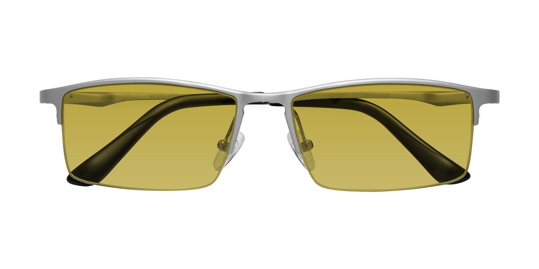 Folded Front of CX6263 in Silver with Champagne Tinted Lenses