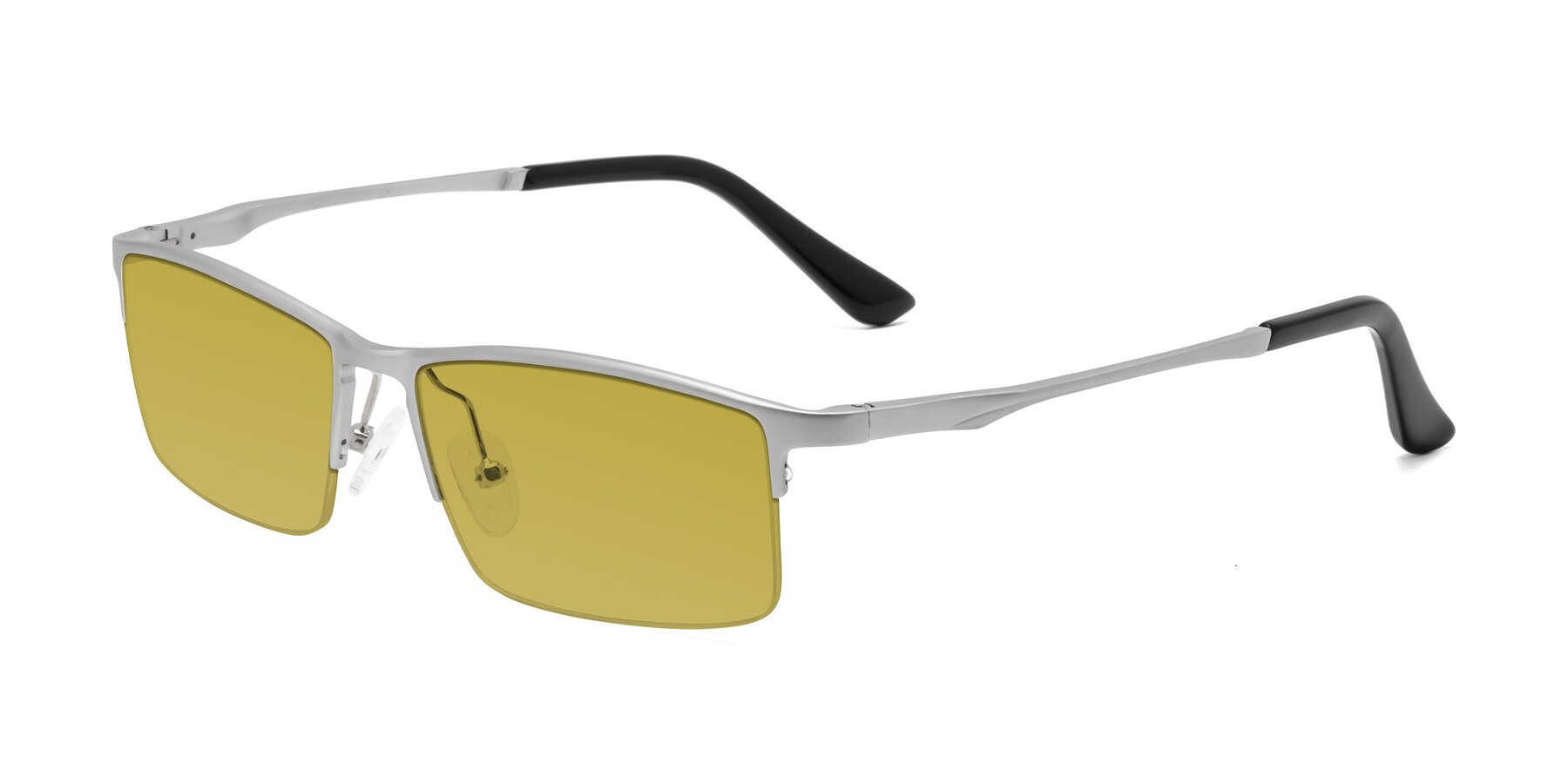 Angle of CX6263 in Silver with Champagne Tinted Lenses