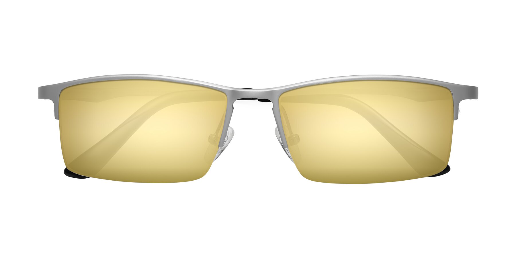 Folded Front of CX6263 in Silver with Gold Mirrored Lenses