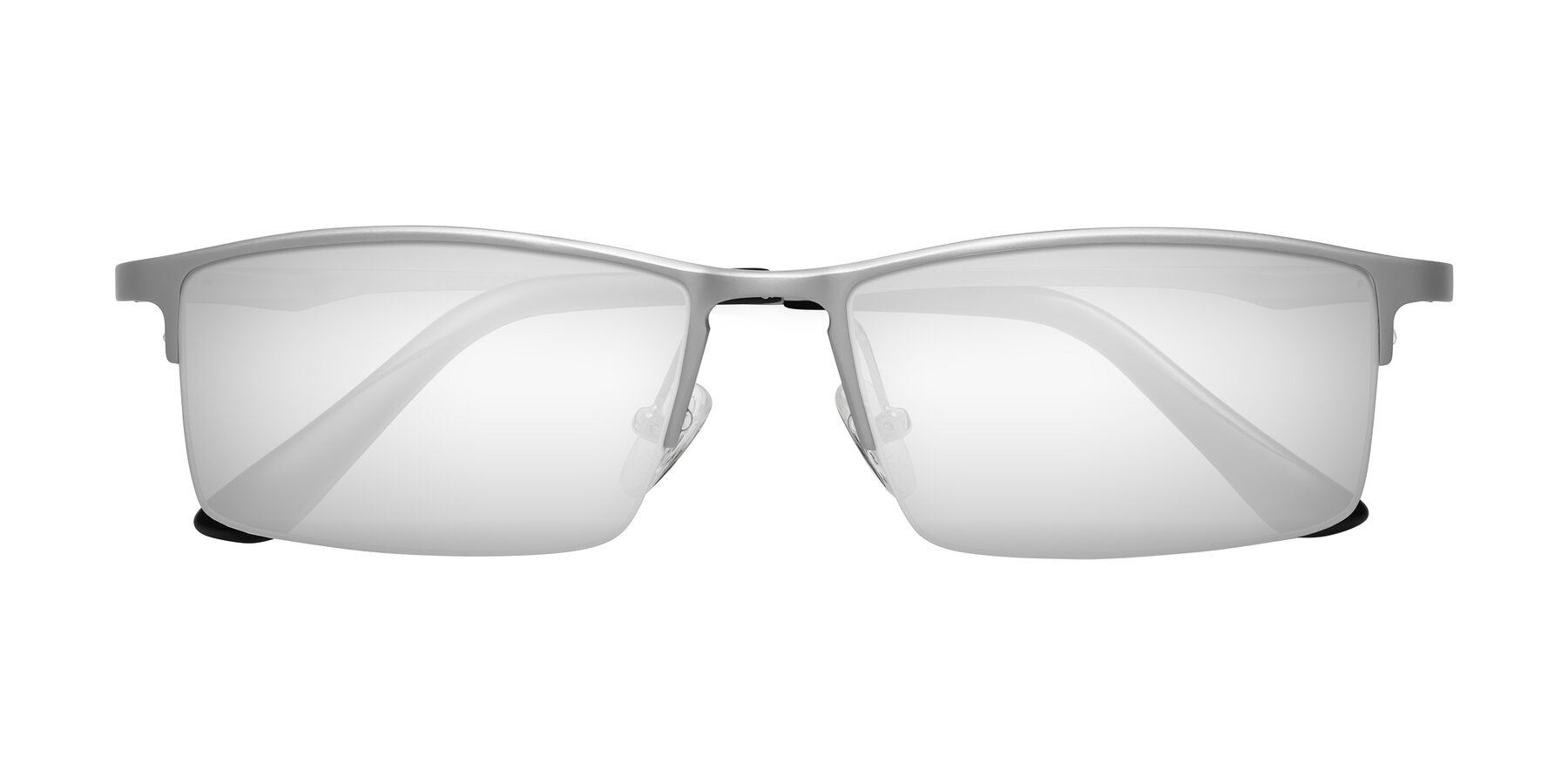 Folded Front of CX6263 in Silver with Silver Mirrored Lenses