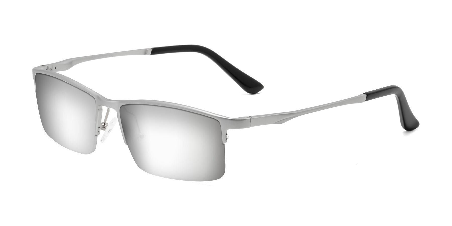 Angle of CX6263 in Silver with Silver Mirrored Lenses