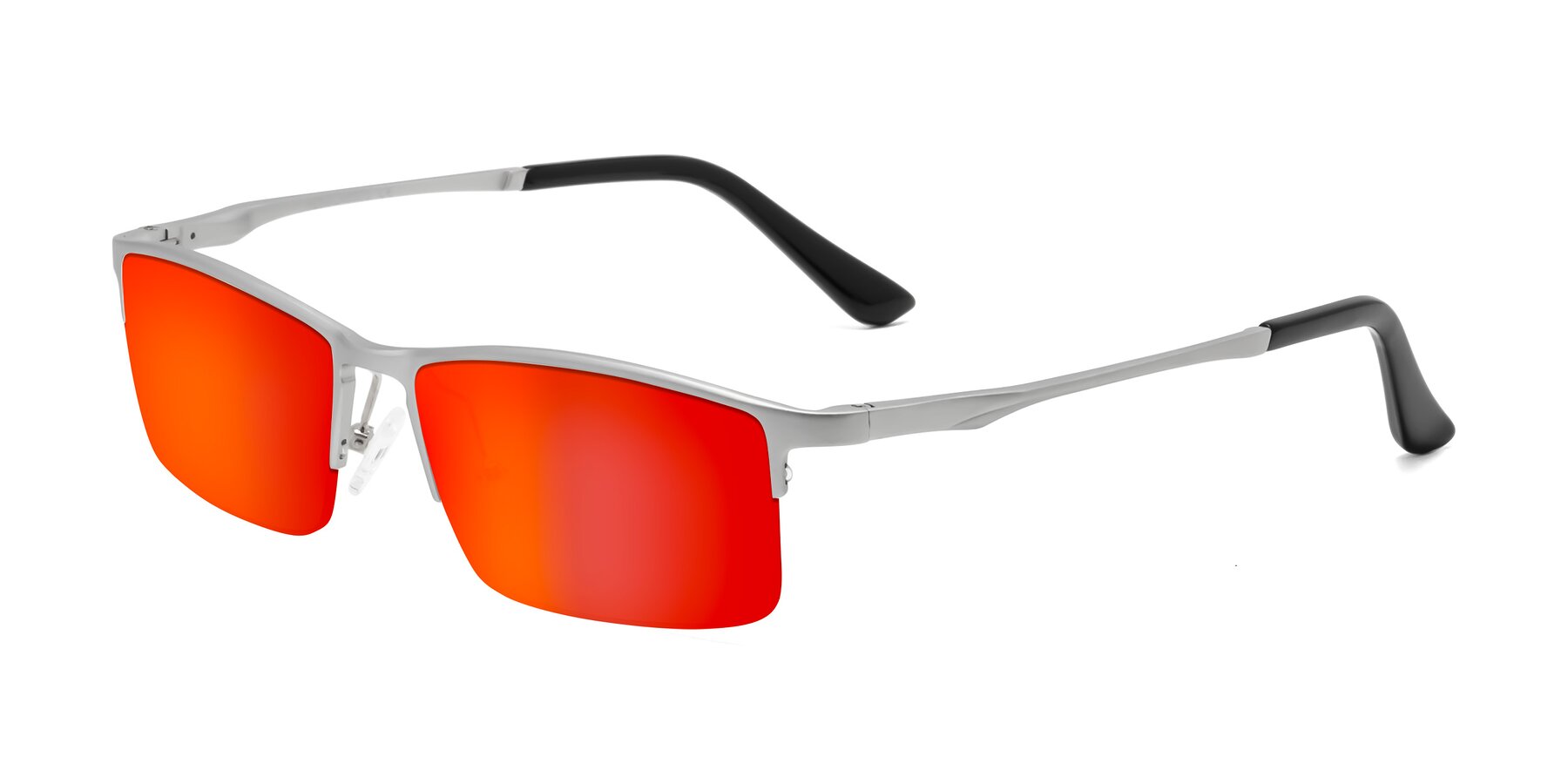 Angle of CX6263 in Silver with Red Gold Mirrored Lenses
