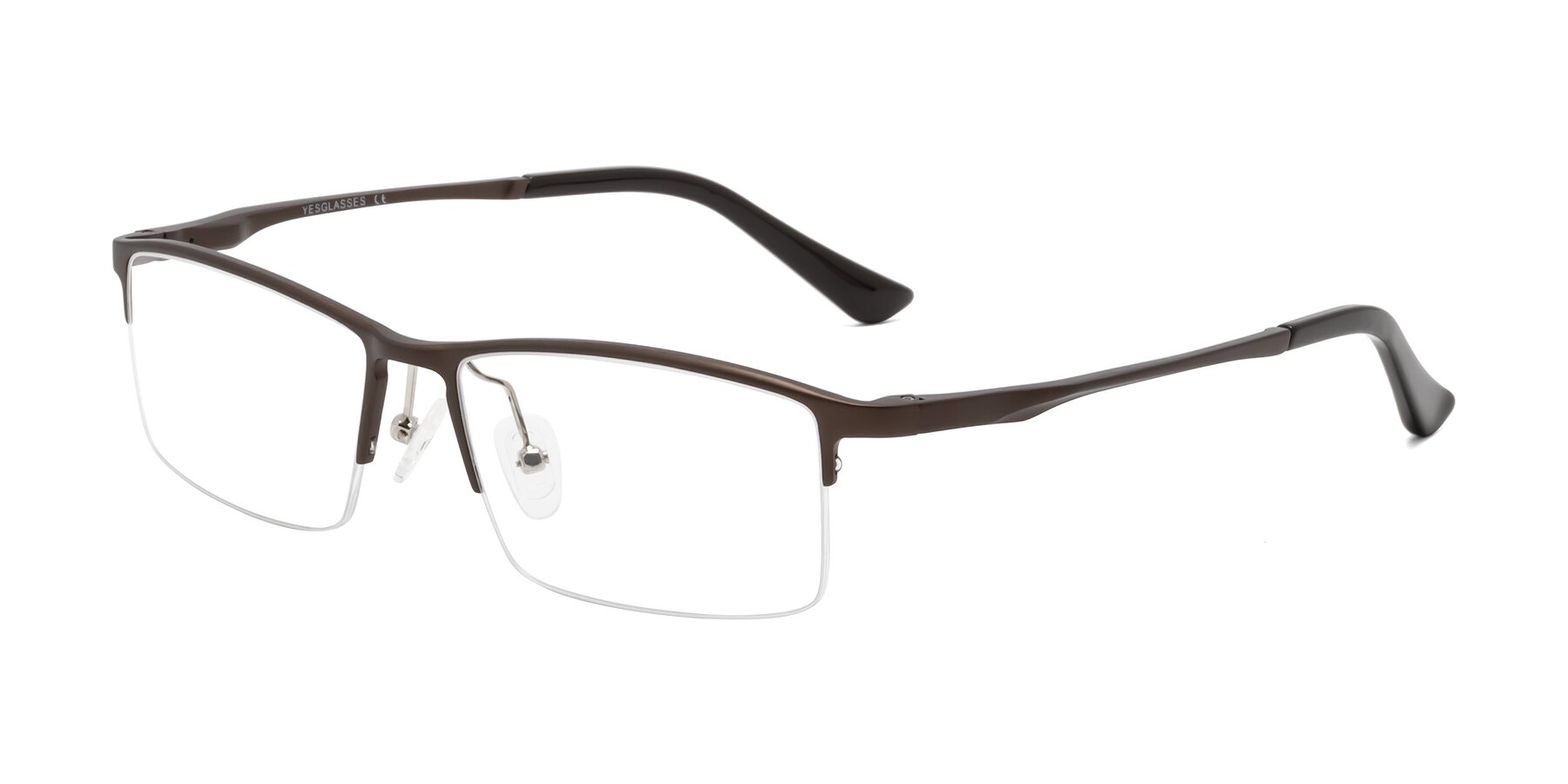 Angle of CX6263 in Coffee with Clear Eyeglass Lenses