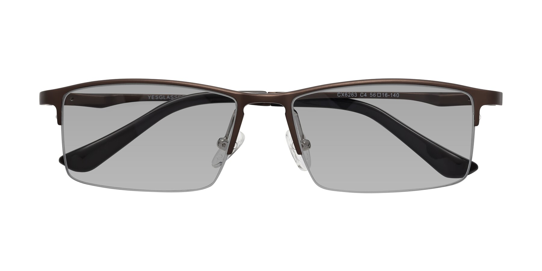 Folded Front of CX6263 in Coffee with Light Gray Tinted Lenses