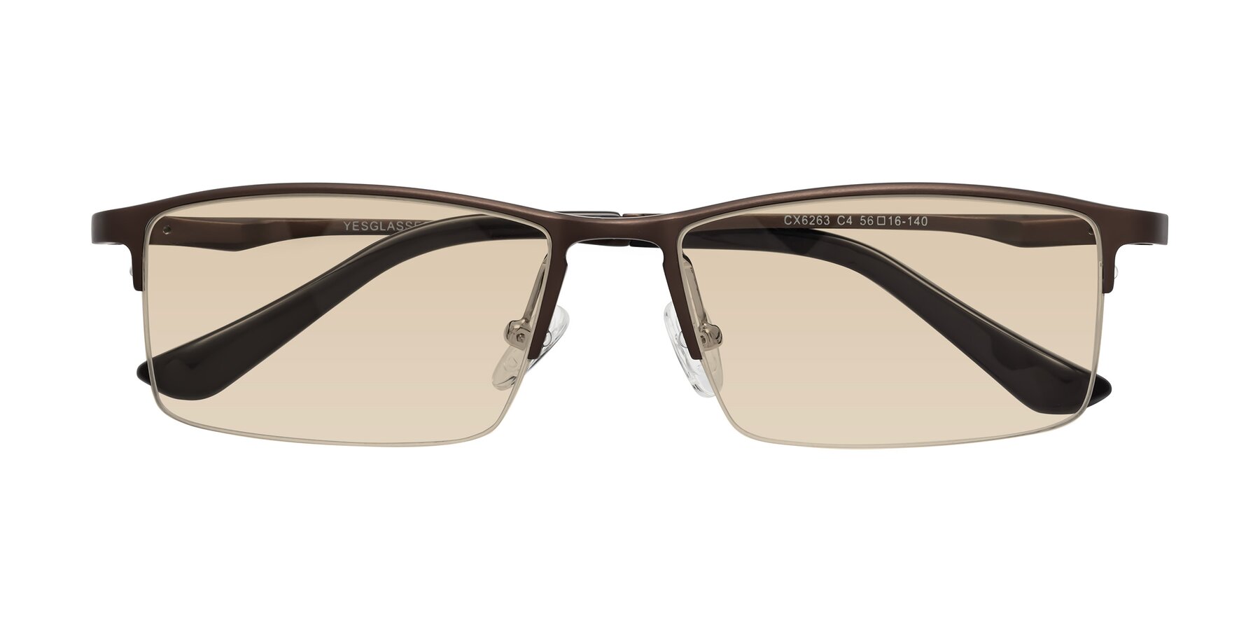 Folded Front of CX6263 in Coffee with Light Brown Tinted Lenses