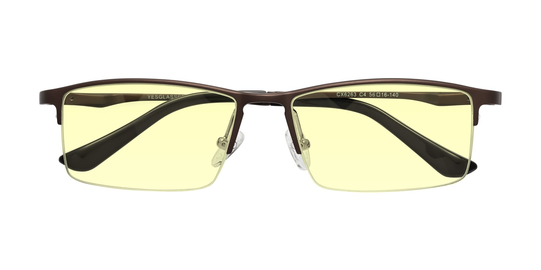 Folded Front of CX6263 in Coffee with Light Yellow Tinted Lenses