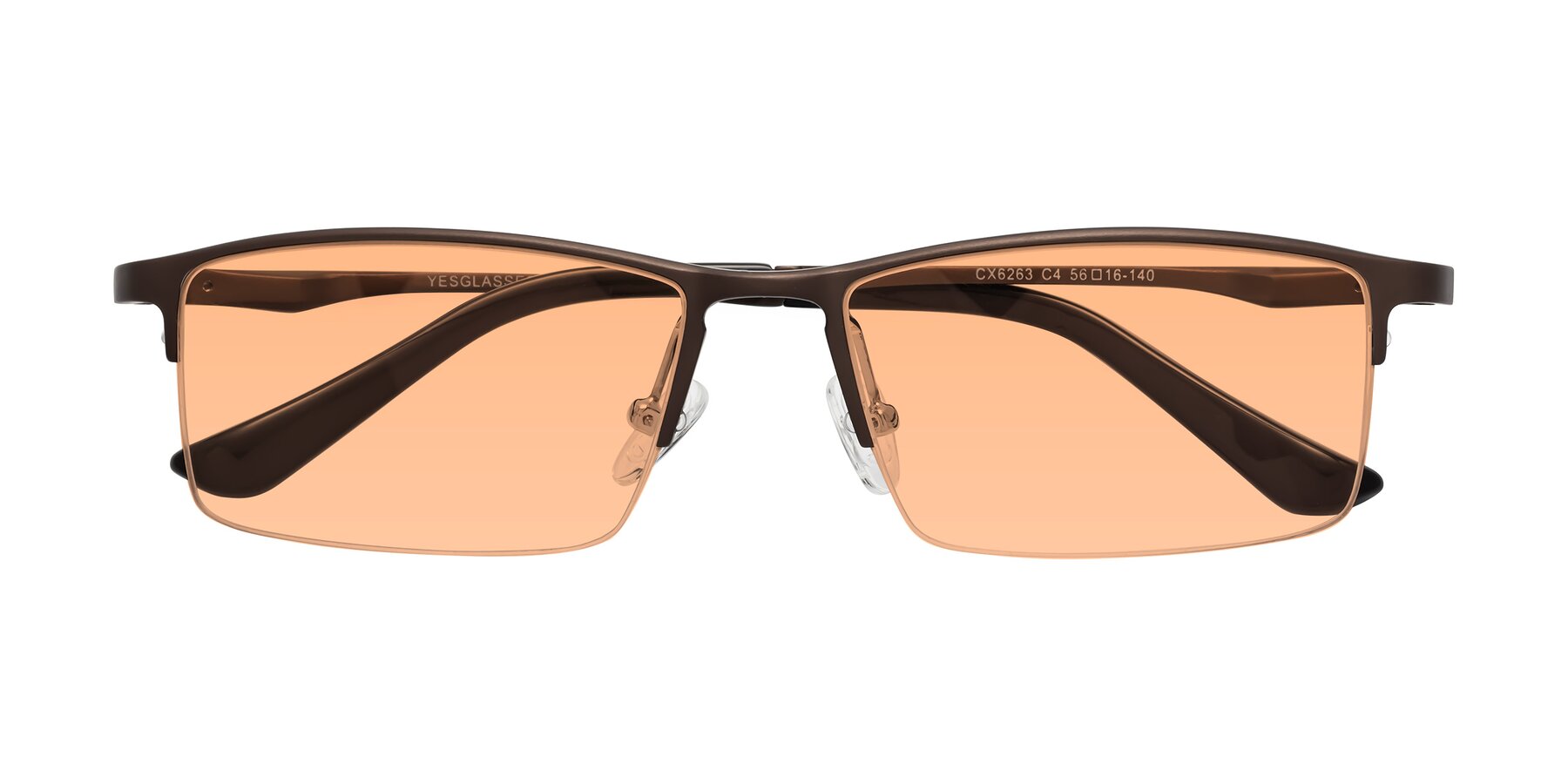 Folded Front of CX6263 in Coffee with Light Orange Tinted Lenses