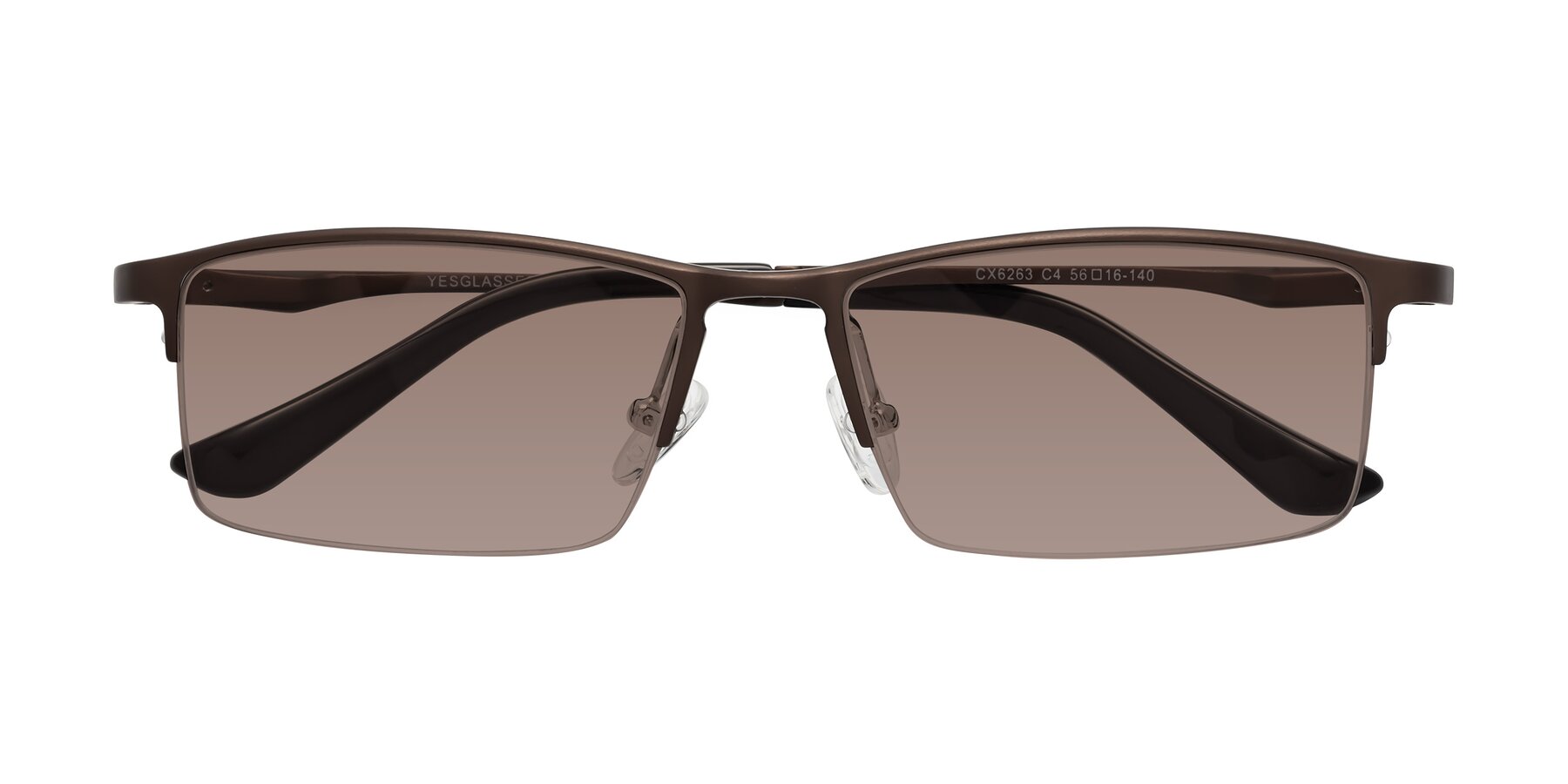 Folded Front of CX6263 in Coffee with Medium Brown Tinted Lenses