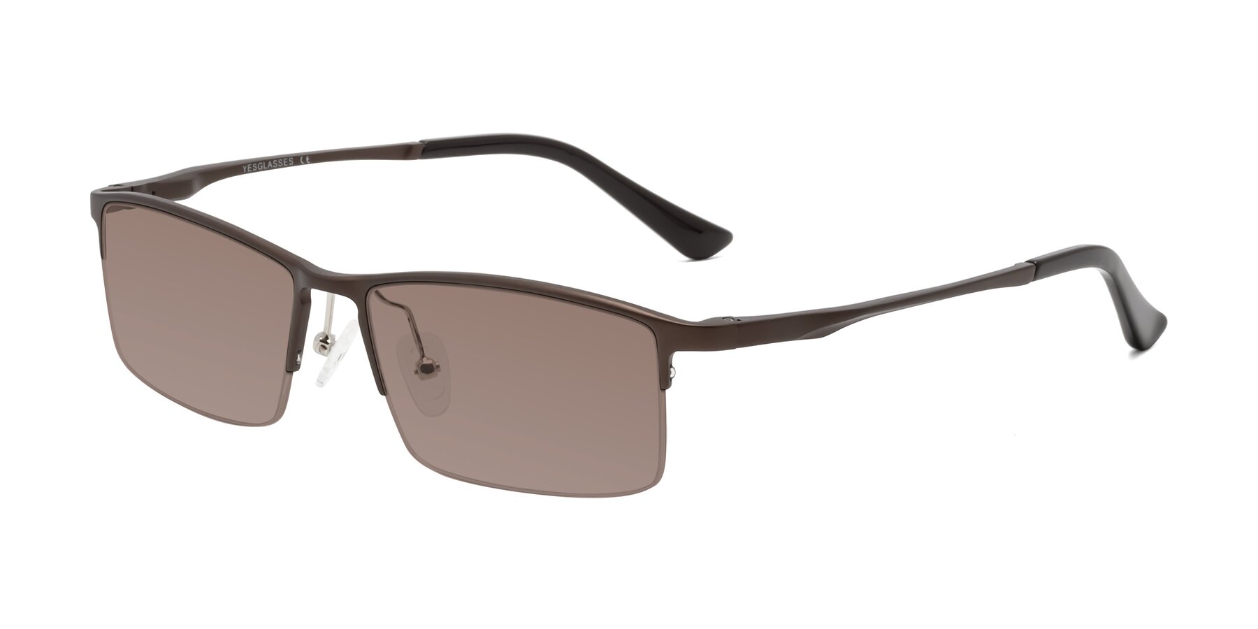 Angle of CX6263 in Coffee with Medium Brown Tinted Lenses