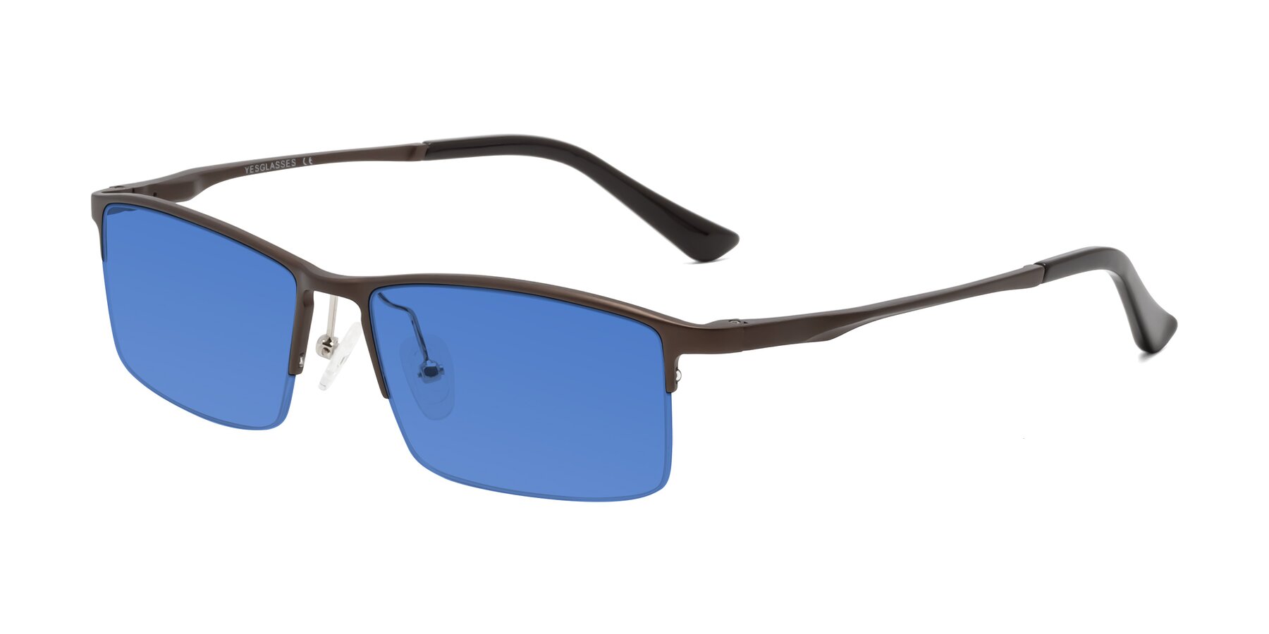 Angle of CX6263 in Coffee with Blue Tinted Lenses