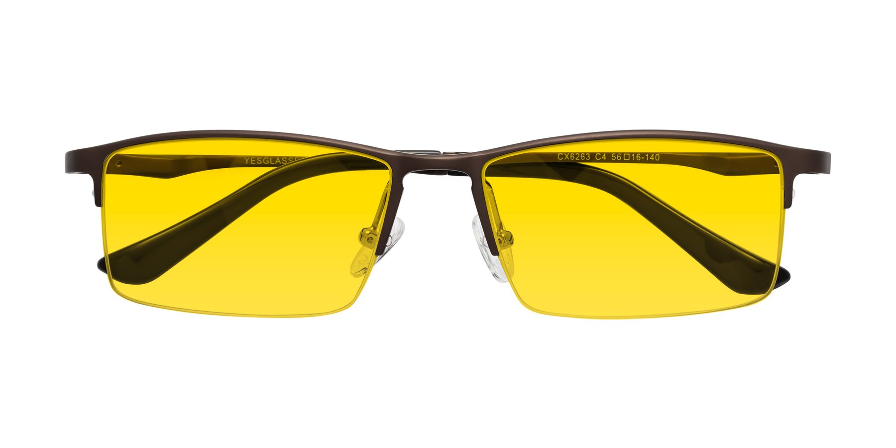Folded Front of CX6263 in Coffee with Yellow Tinted Lenses