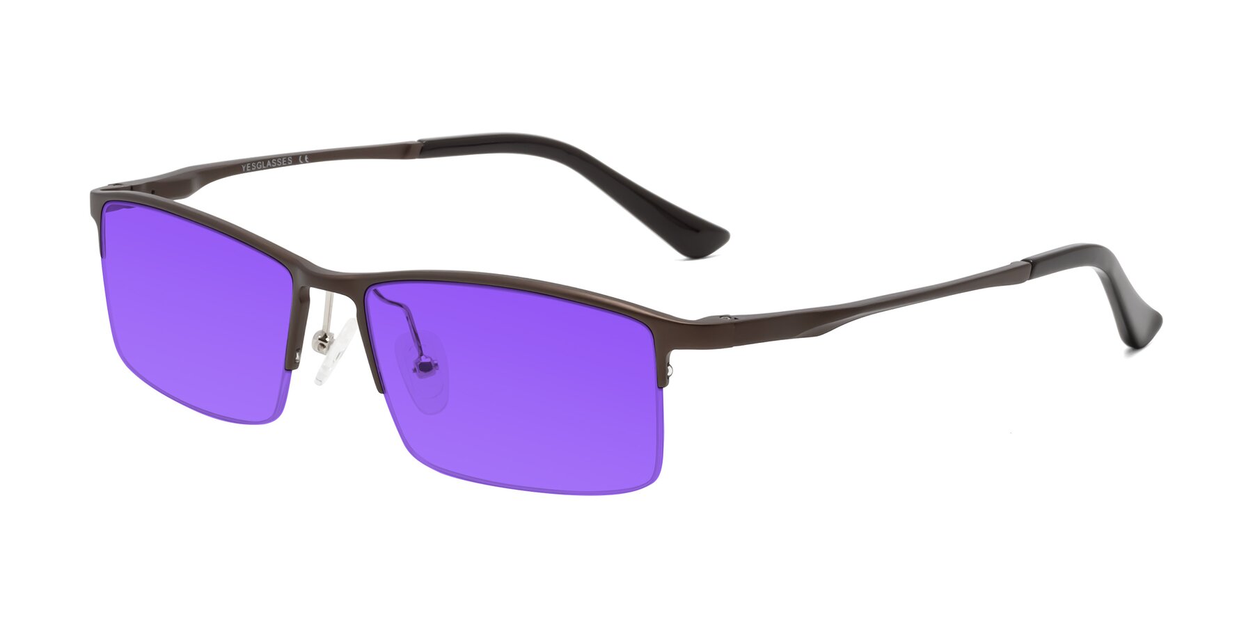 Angle of CX6263 in Coffee with Purple Tinted Lenses