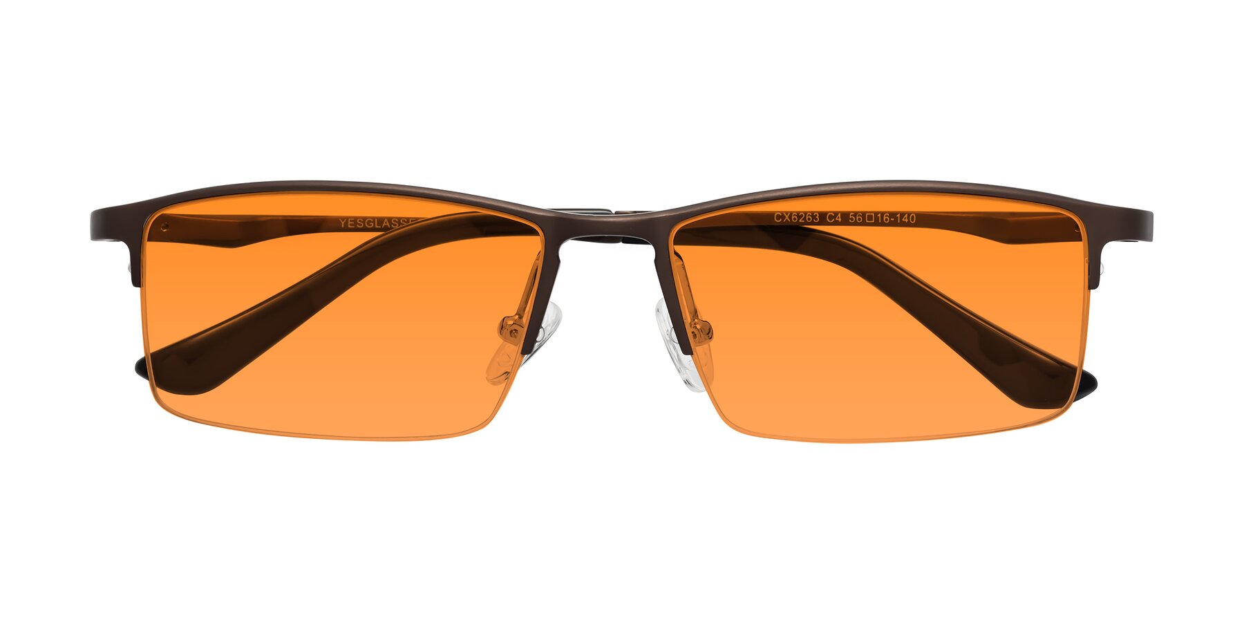 Folded Front of CX6263 in Coffee with Orange Tinted Lenses