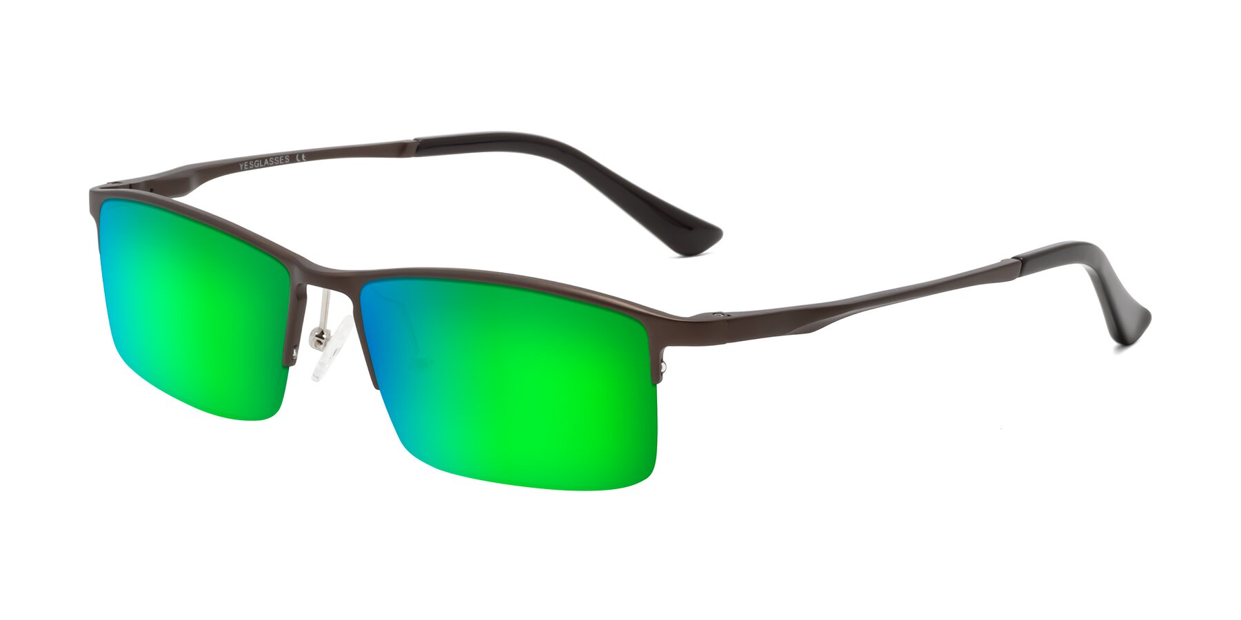 Angle of CX6263 in Coffee with Green Mirrored Lenses