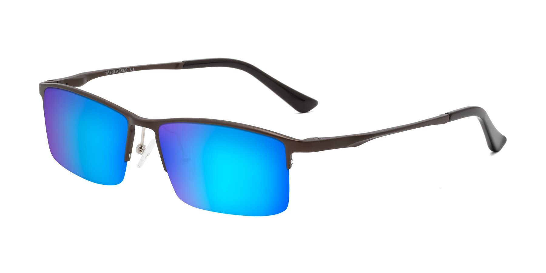 Angle of CX6263 in Coffee with Blue Mirrored Lenses