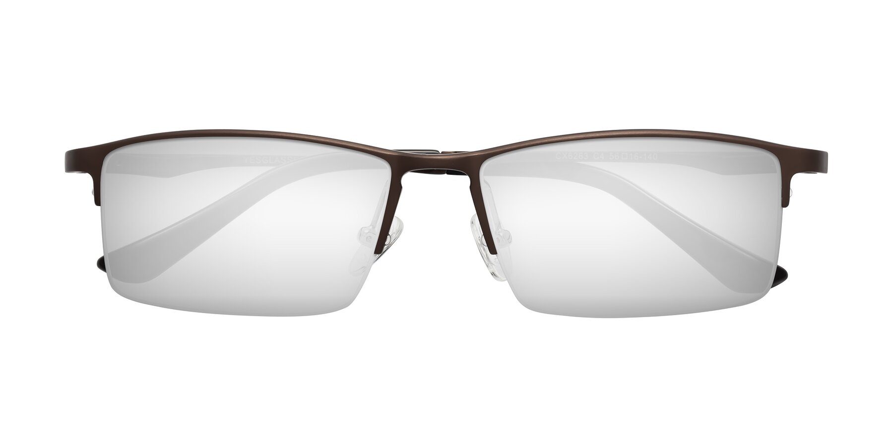 Folded Front of CX6263 in Coffee with Silver Mirrored Lenses