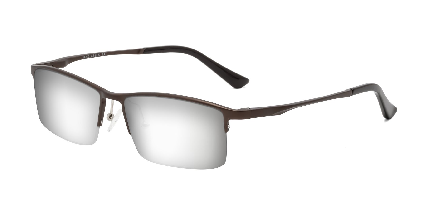 Angle of CX6263 in Coffee with Silver Mirrored Lenses
