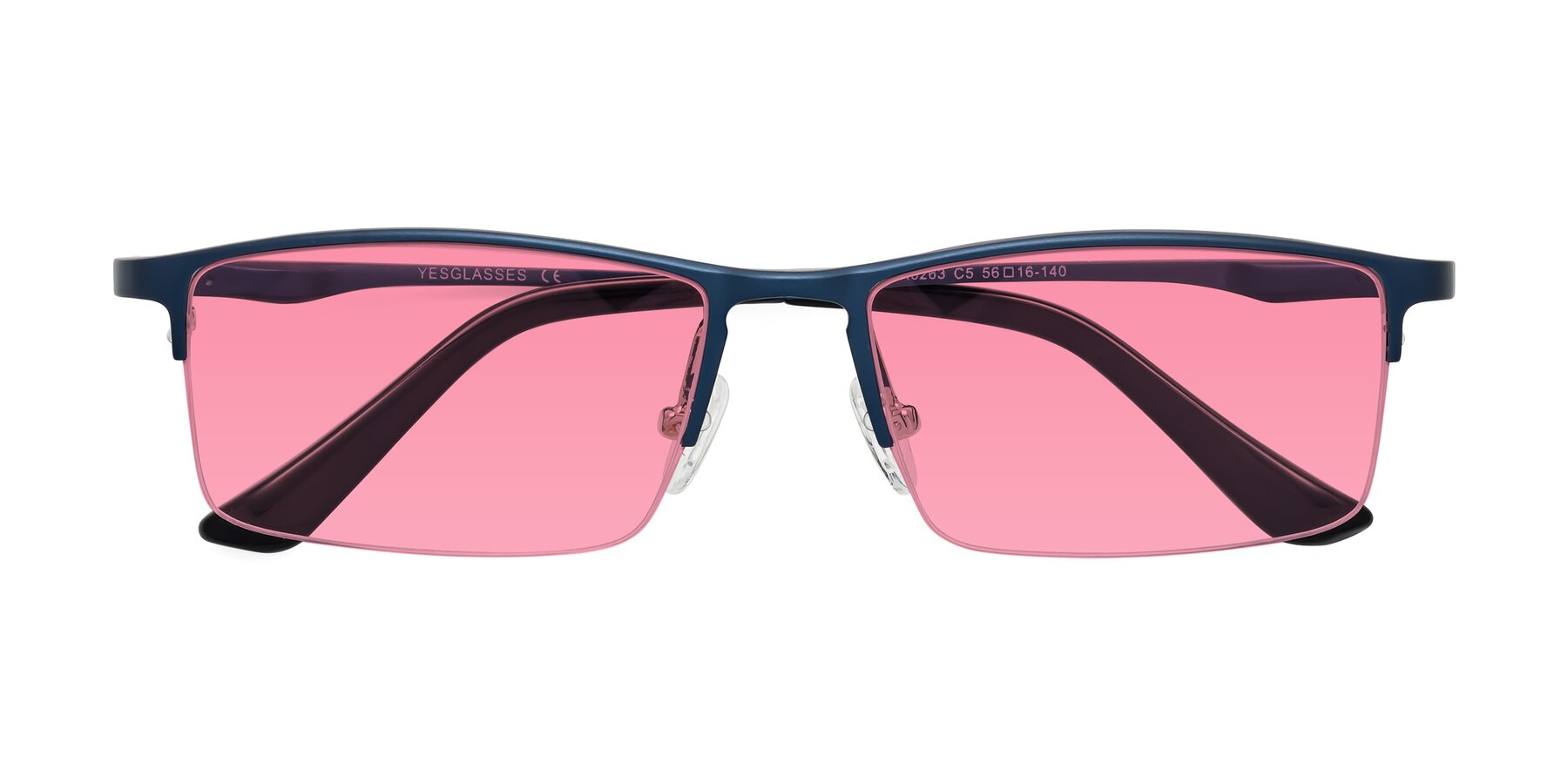 Folded Front of CX6263 in Blue with Pink Tinted Lenses
